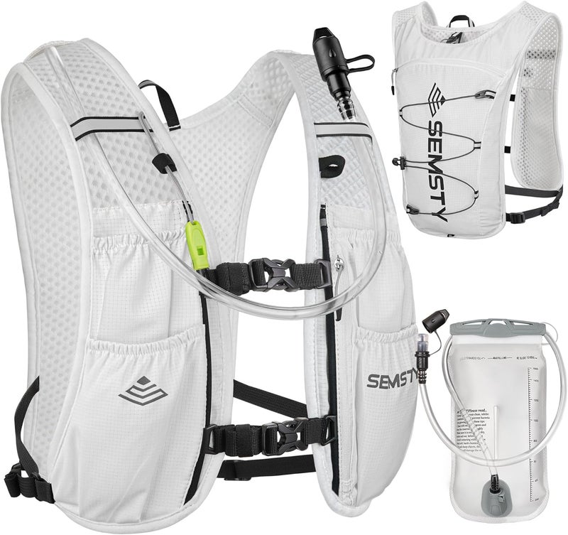 SEMSTY Running Hydration Vest 5L,Running Vest Pack with 1.5L Water Bladder,Lightweight Water Backpack for Hiking Running Cycling - Image 1
